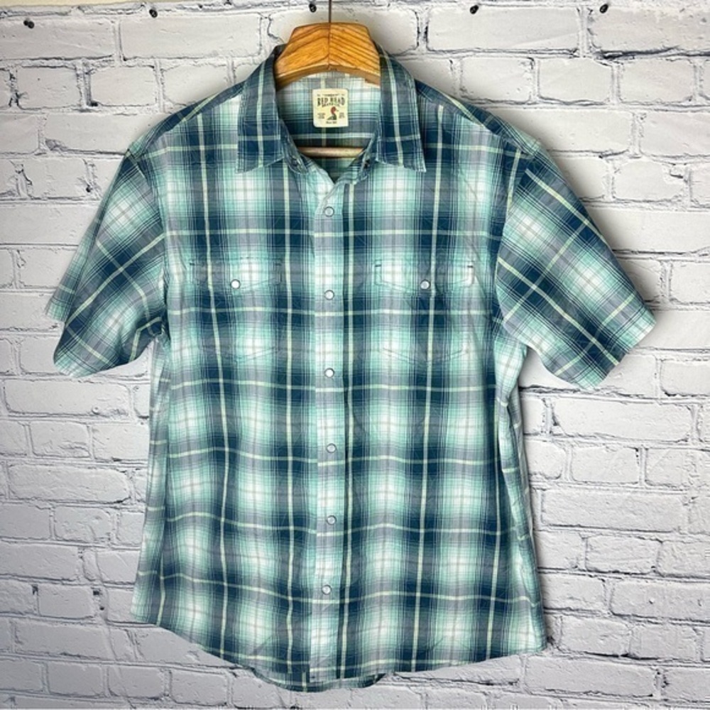 RED Head Brand white pearls Plaid Button-Up Shirt